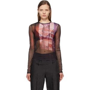 Andersson Bell Black Mesh Film Archive Long Sleeve T-Shirt. Size S